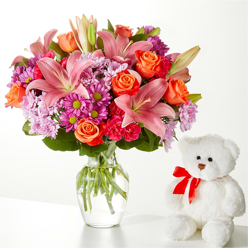 One and Only Bouquet and Bear Bundle – Lakeside Florist, Battle Creek MI