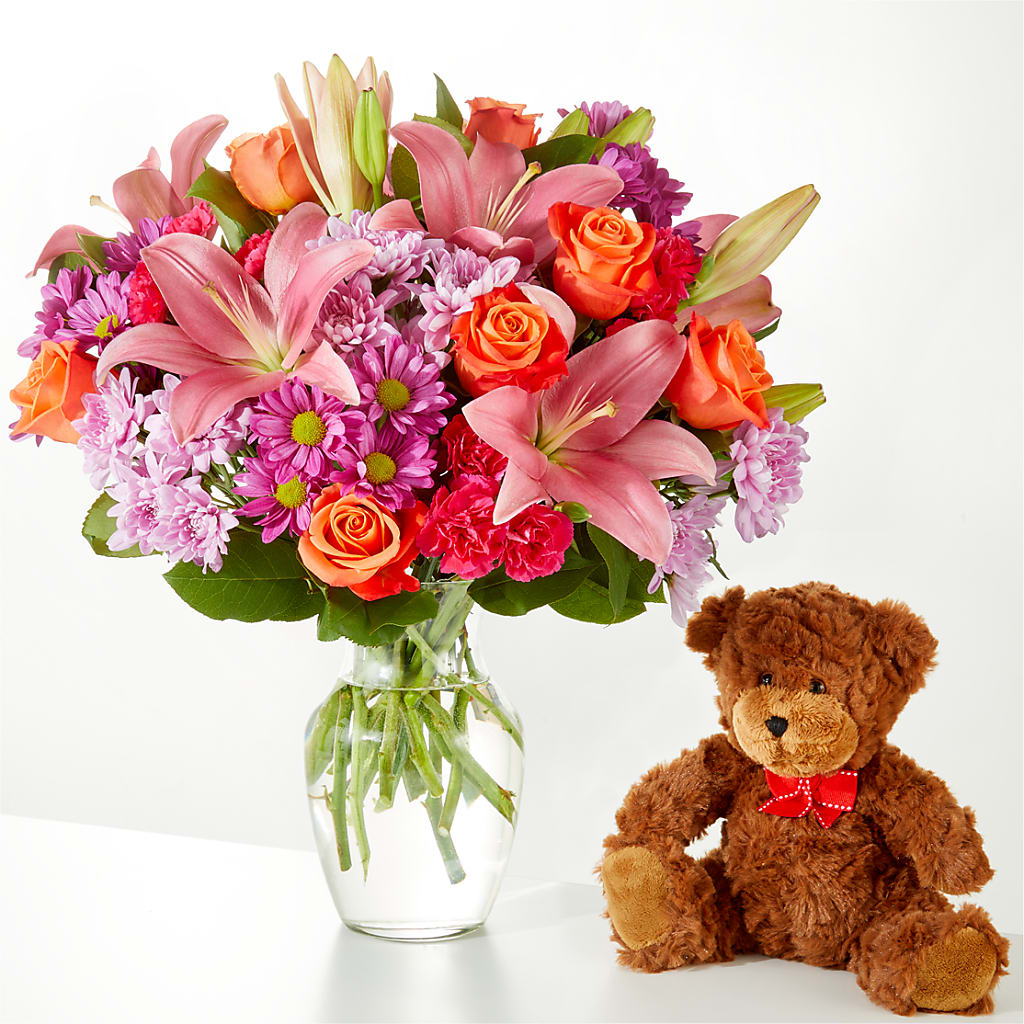 One and Only Bouquet and Bear Bundle – Lakeside Florist, Battle Creek MI