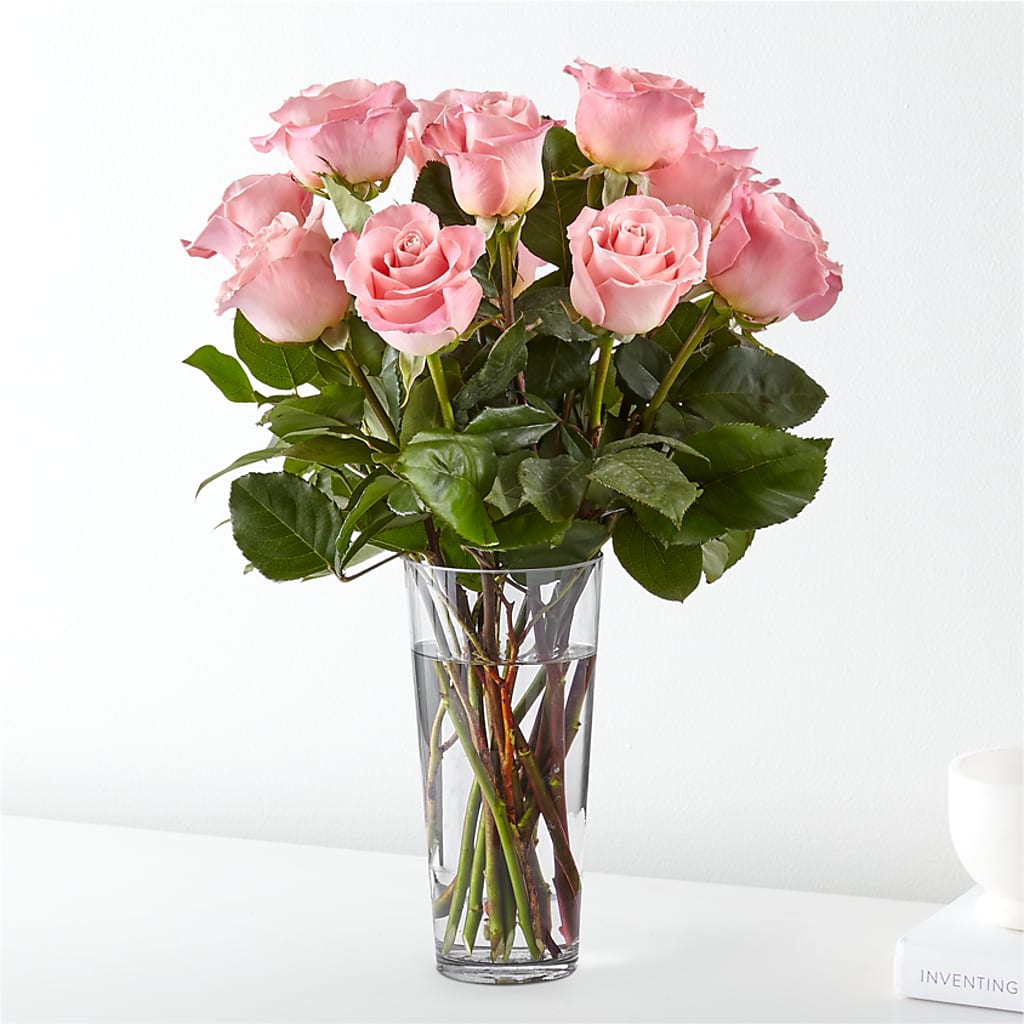 Long Stem Pink Rose Bouquet – Lakeside Florist, Battle Creek MI