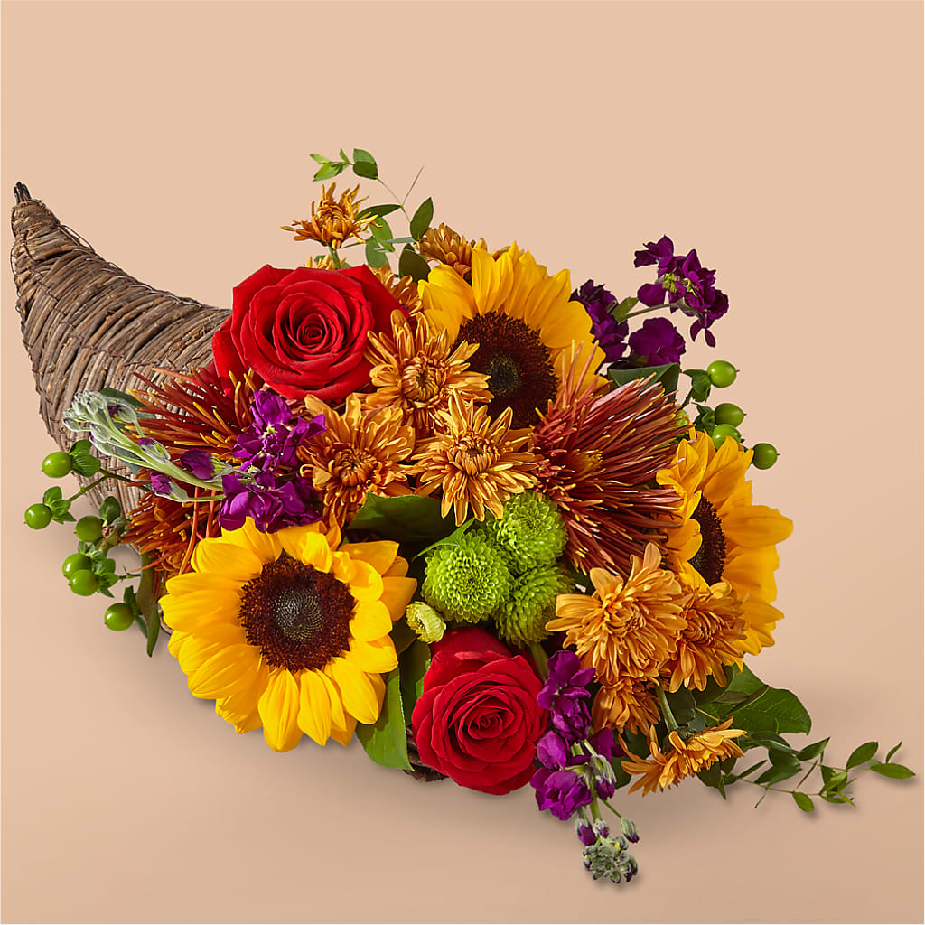 Friendsgiving Cornucopia – Lakeside Florist, Battle Creek MI