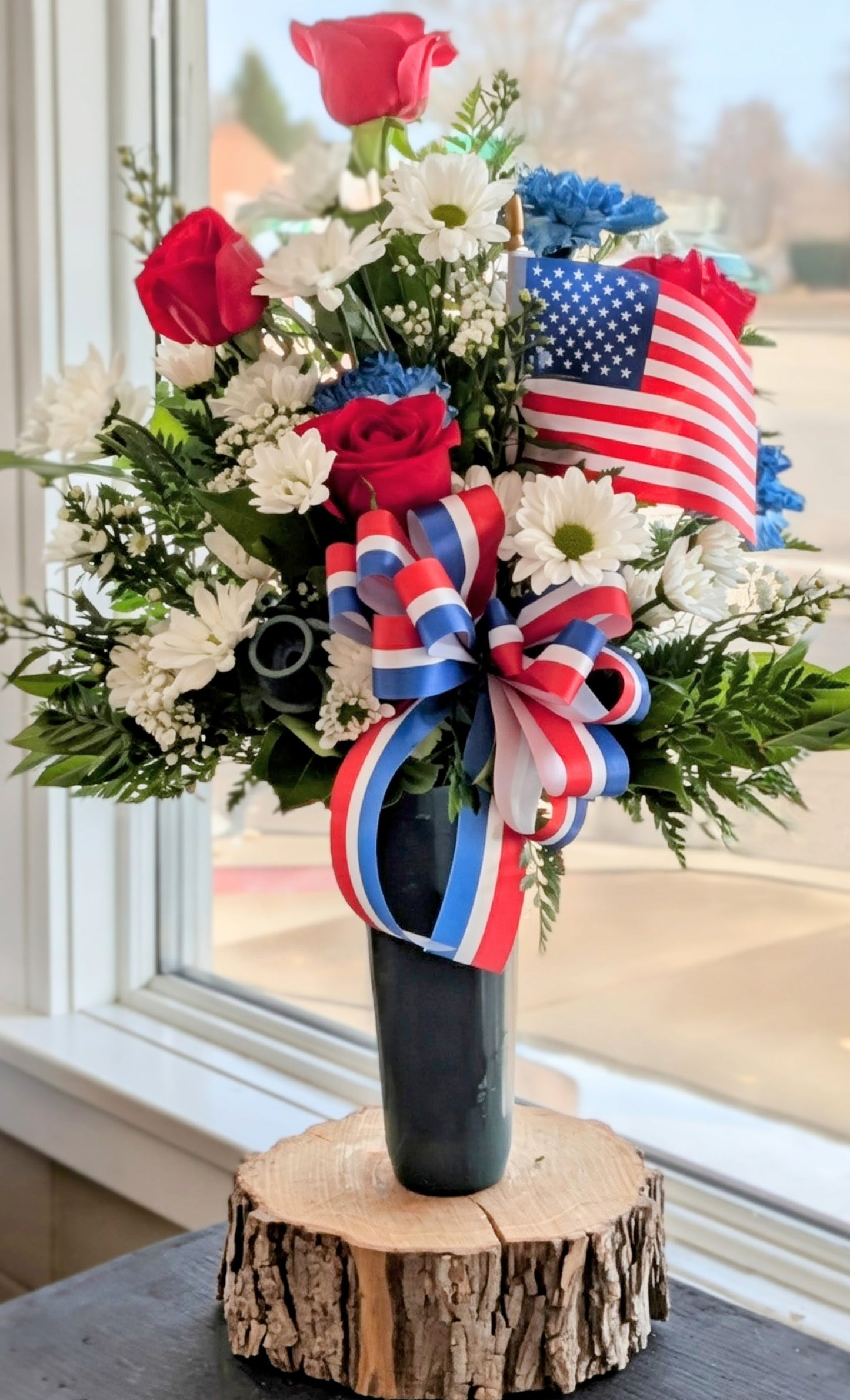 Patriotic Cemetery Cone – Lakeside Florist, Battle Creek MI