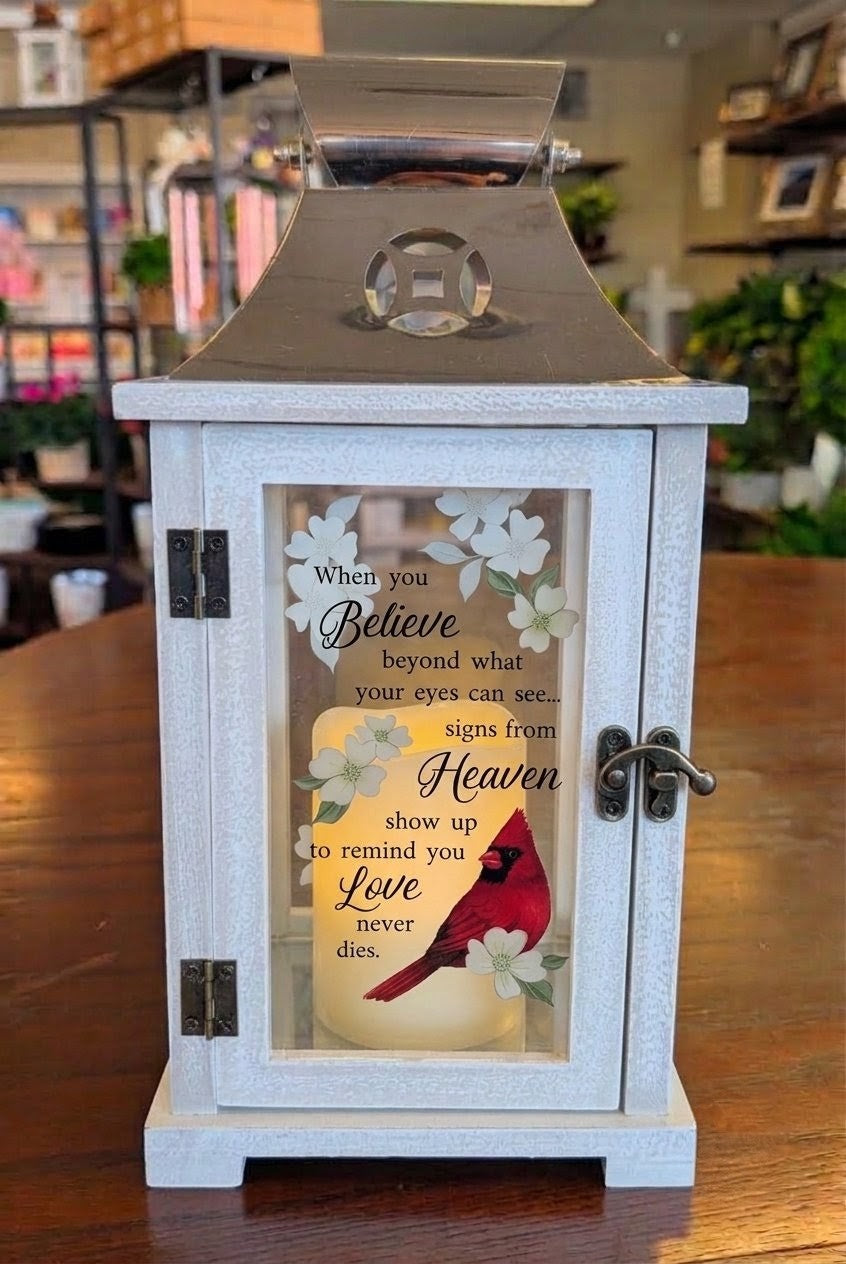 Cardinal Lantern – Lakeside Florist, Battle Creek MI