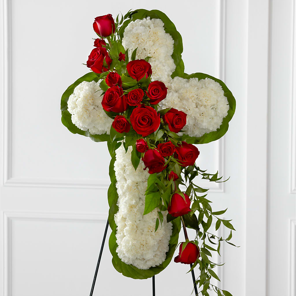 Floral Cross Easel – Lakeside Florist, Battle Creek MI