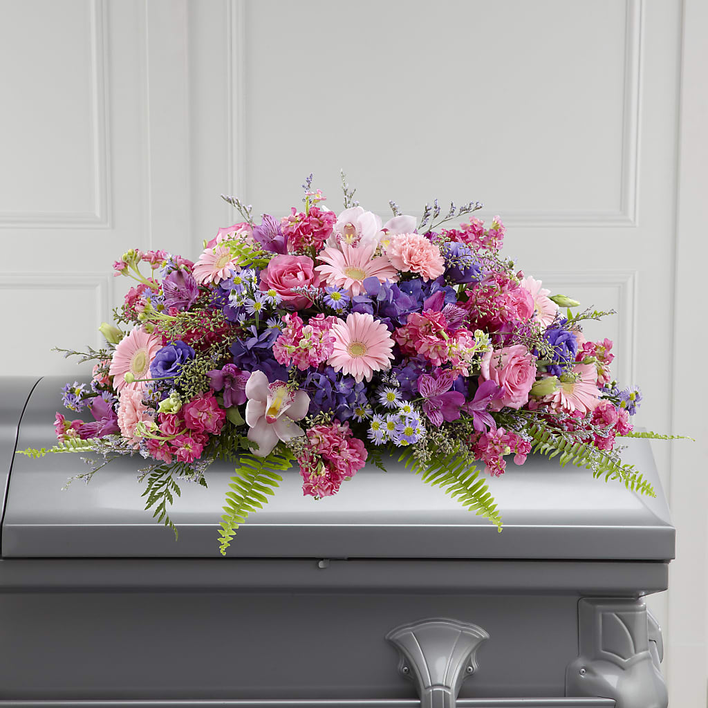 Glorious Garden Casket Spray – Lakeside Florist, Battle Creek MI