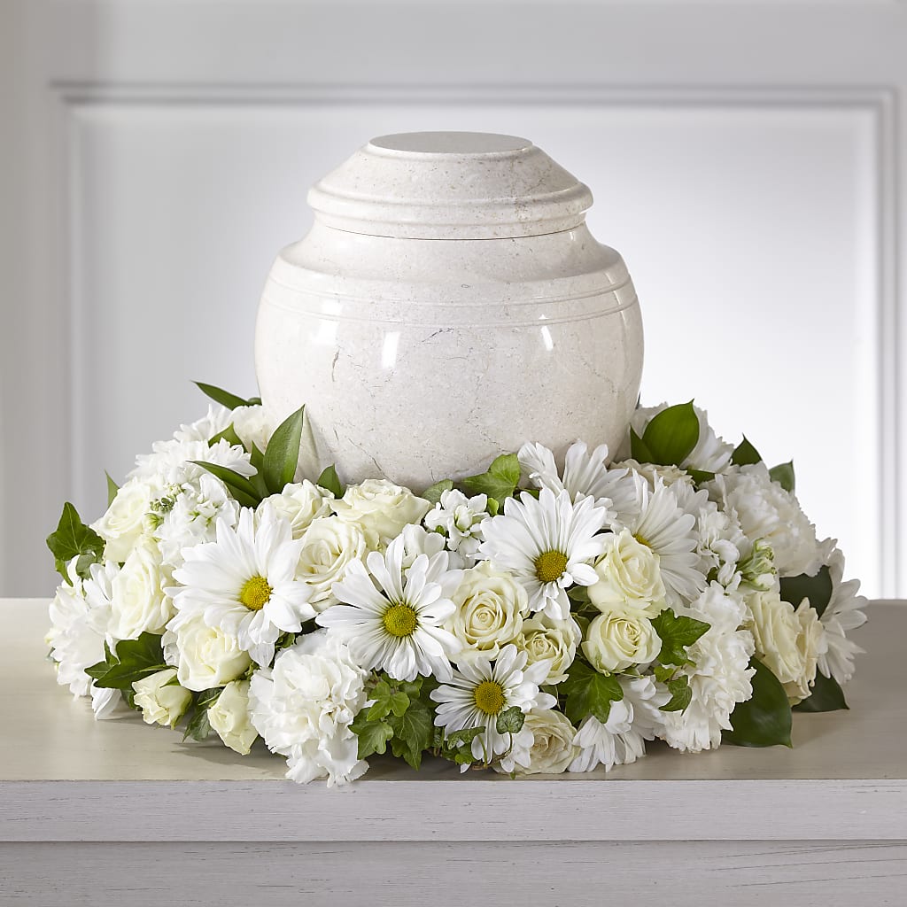 Ivory Gardens Cremation Adornment – Lakeside Florist, Battle Creek MI