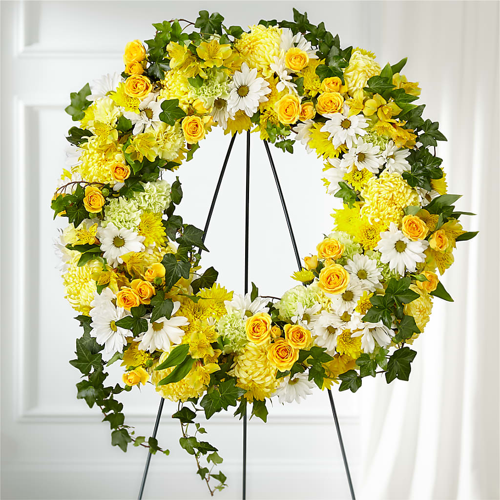 Golden Remembrance Wreath – Lakeside Florist, Battle Creek MI