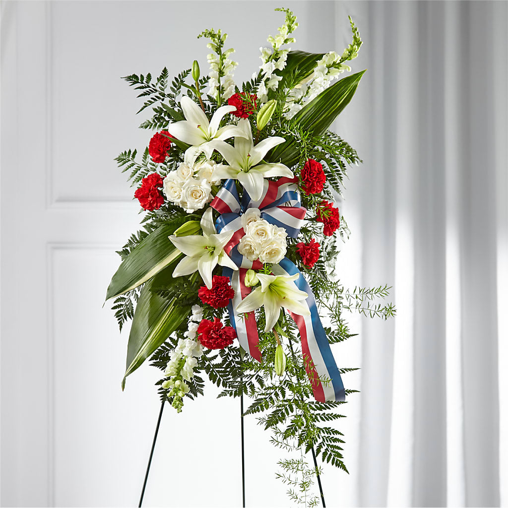 Stars of Life Standing Spray – Lakeside Florist, Battle Creek MI