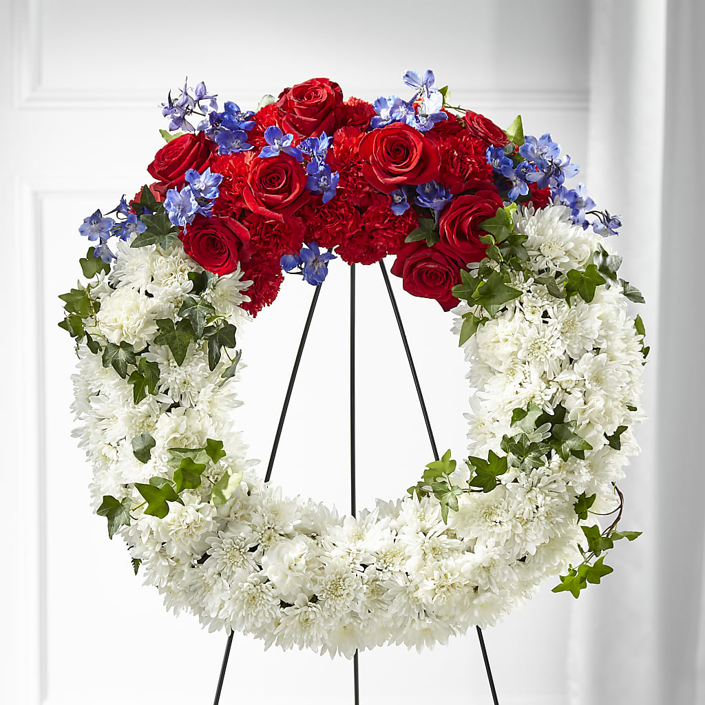 Patriotic Passion Wreath – Lakeside Florist, Battle Creek MI