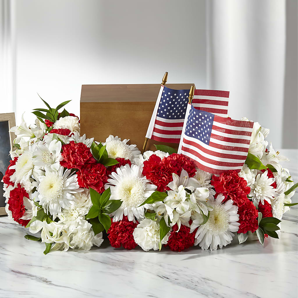 Spirit of Patriotism Cremation Adornment – Lakeside Florist, Battle Creek MI