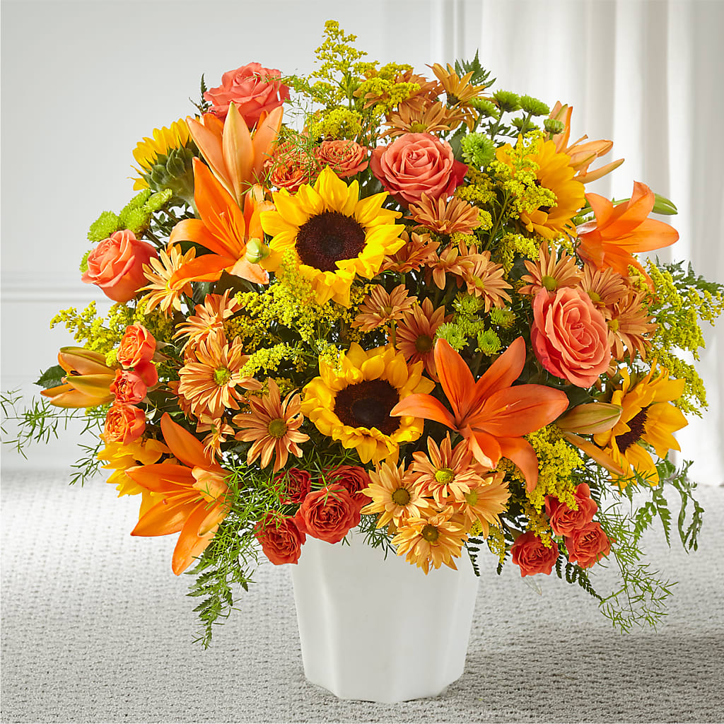 Harvest Thoughts Floor Basket – Lakeside Florist, Battle Creek MI