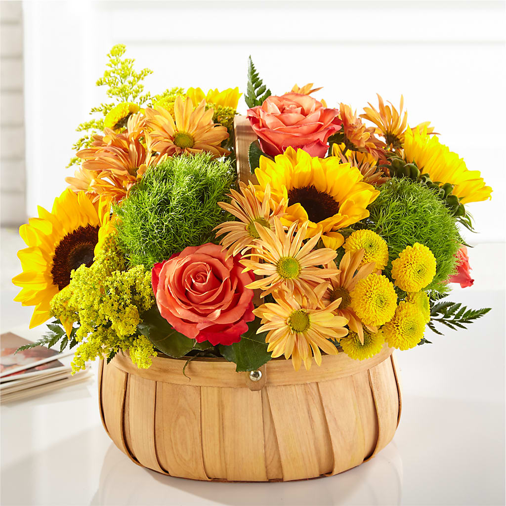 Harvest Sunflower Basket – Lakeside Florist, Battle Creek MI