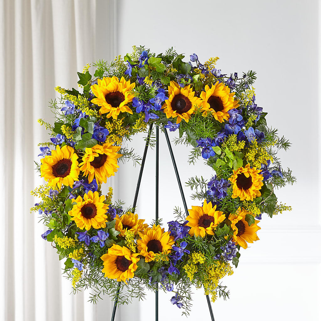 Bright Rays Wreath – Lakeside Florist, Battle Creek MI