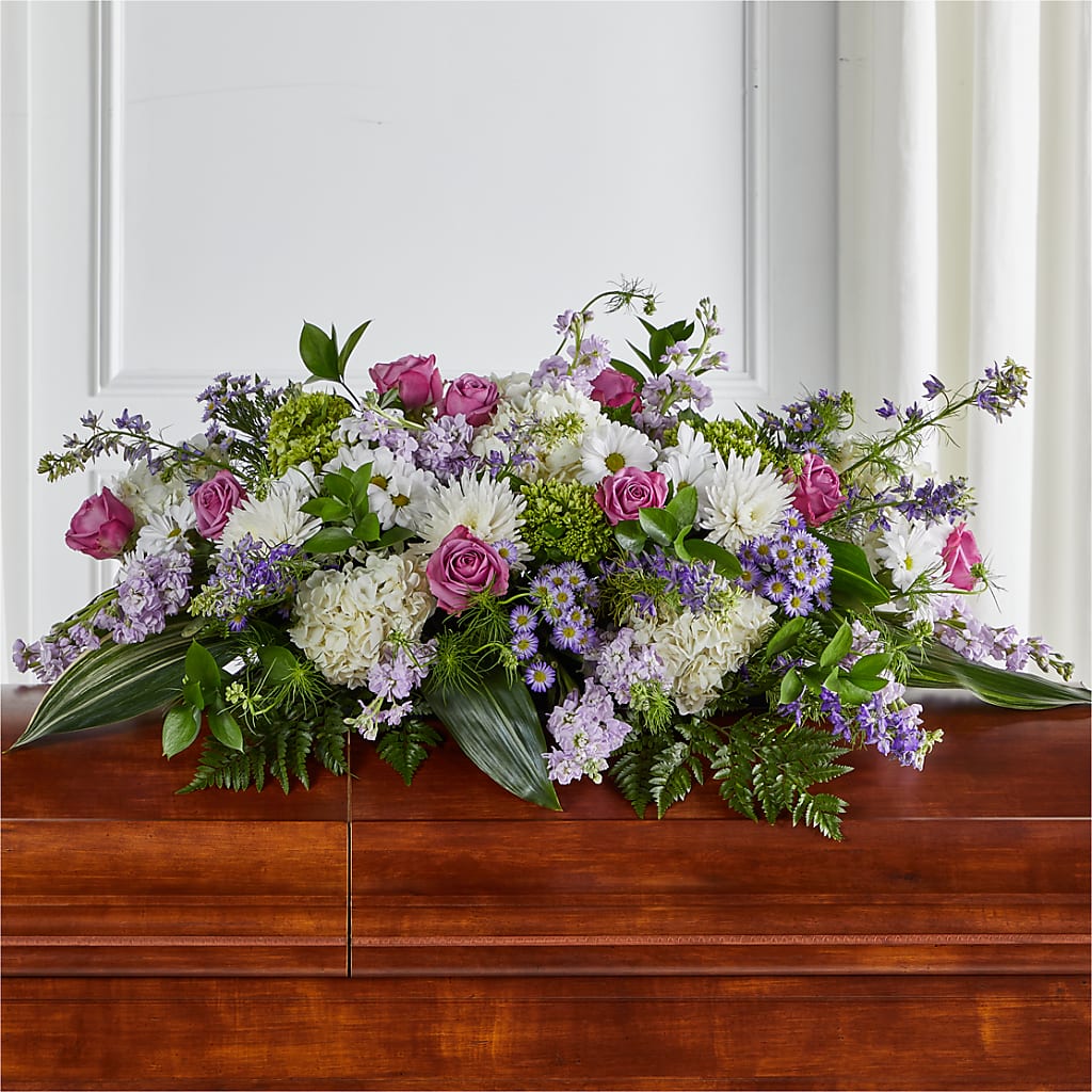 Meadows of Serenity Casket Spray – Lakeside Florist, Battle Creek MI