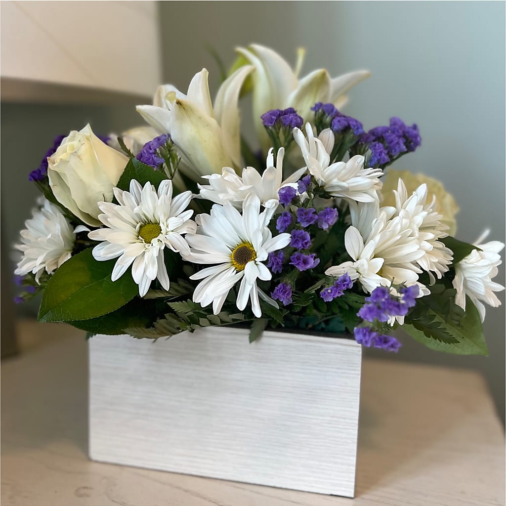 Beyond Blue Box Bouquet –  Lakeside Florist, Battle Creek MI