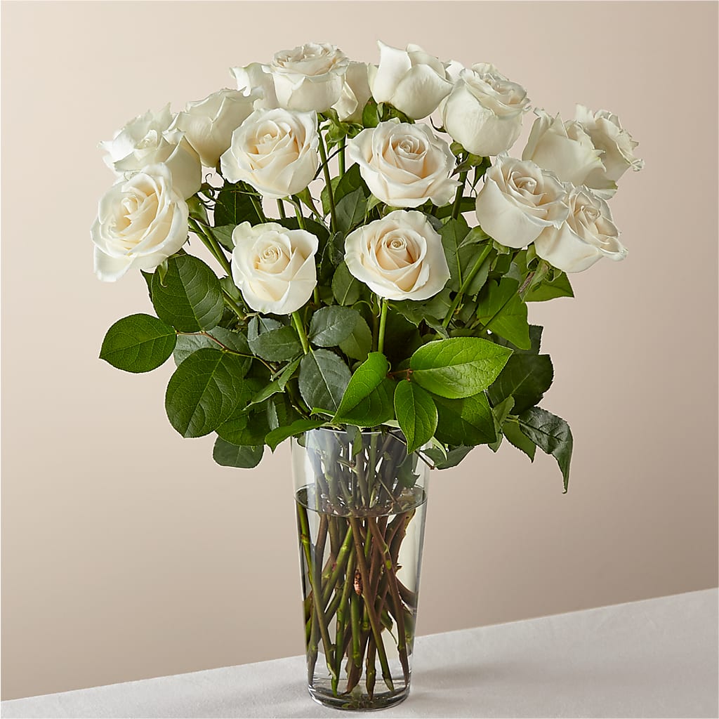 Long Stem White Rose Bouquet –  Lakeside Florist, Battle Creek MI
