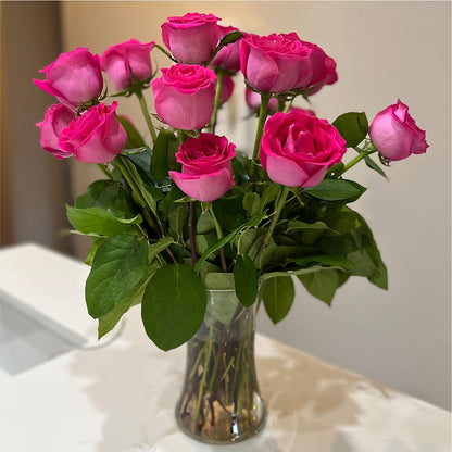 Long Stem Pink Rose Bouquet –  Lakeside Florist, Battle Creek MI