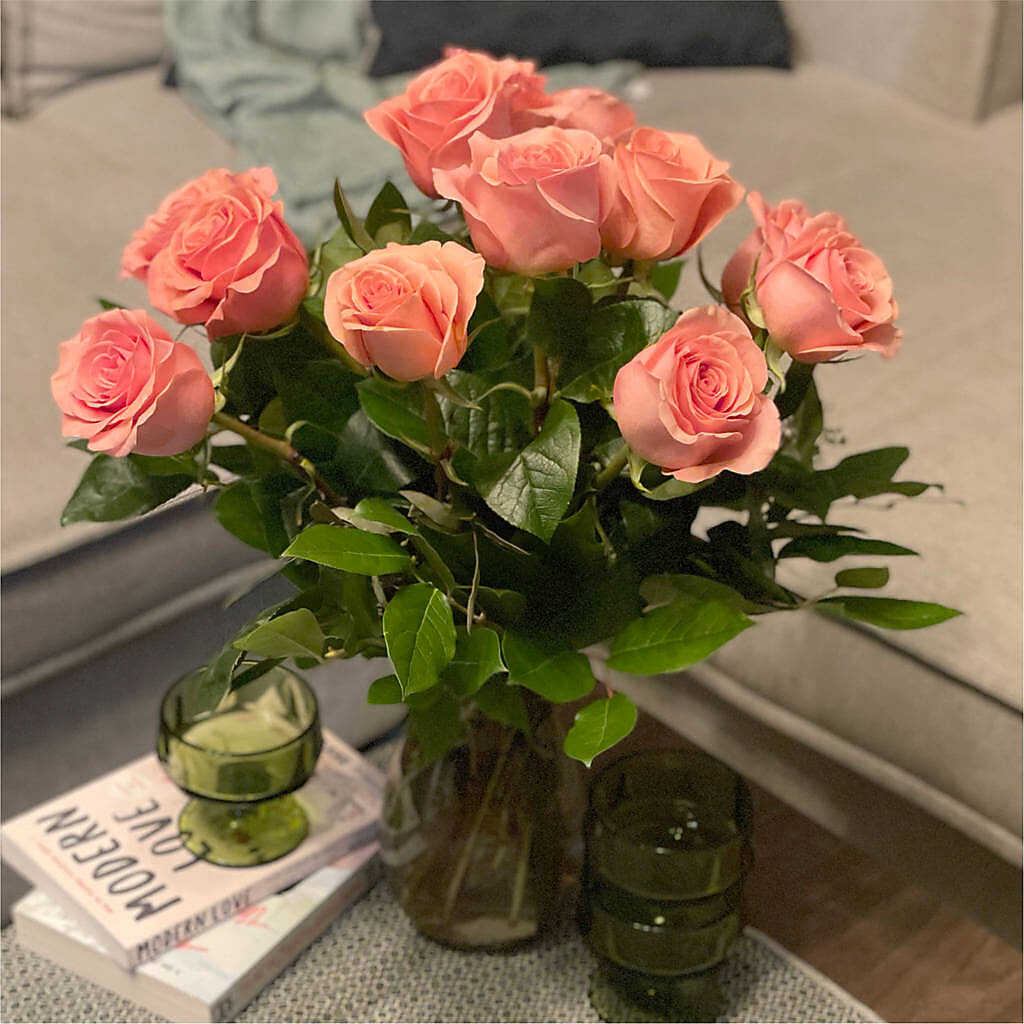 Long Stem Pink Rose Bouquet –  Lakeside Florist, Battle Creek MI
