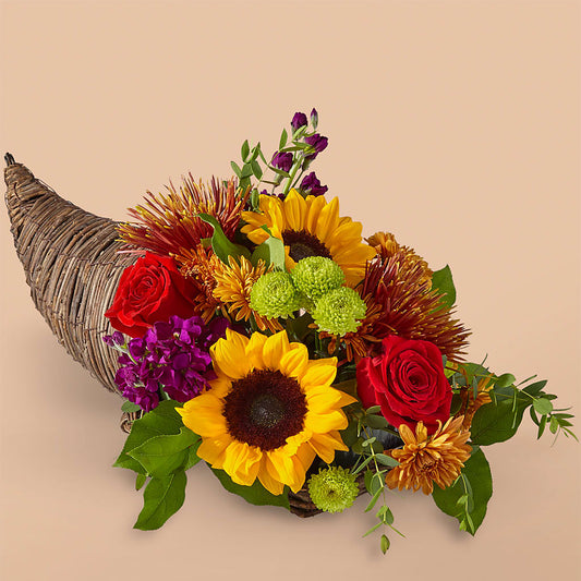 Friendsgiving Cornucopia –  Lakeside Florist, Battle Creek MI