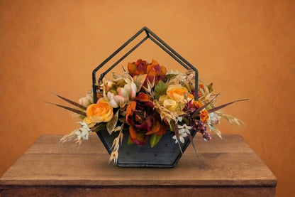 Fall Hexagon Silk Centerpiece –  Lakeside Florist, Battle Creek MI