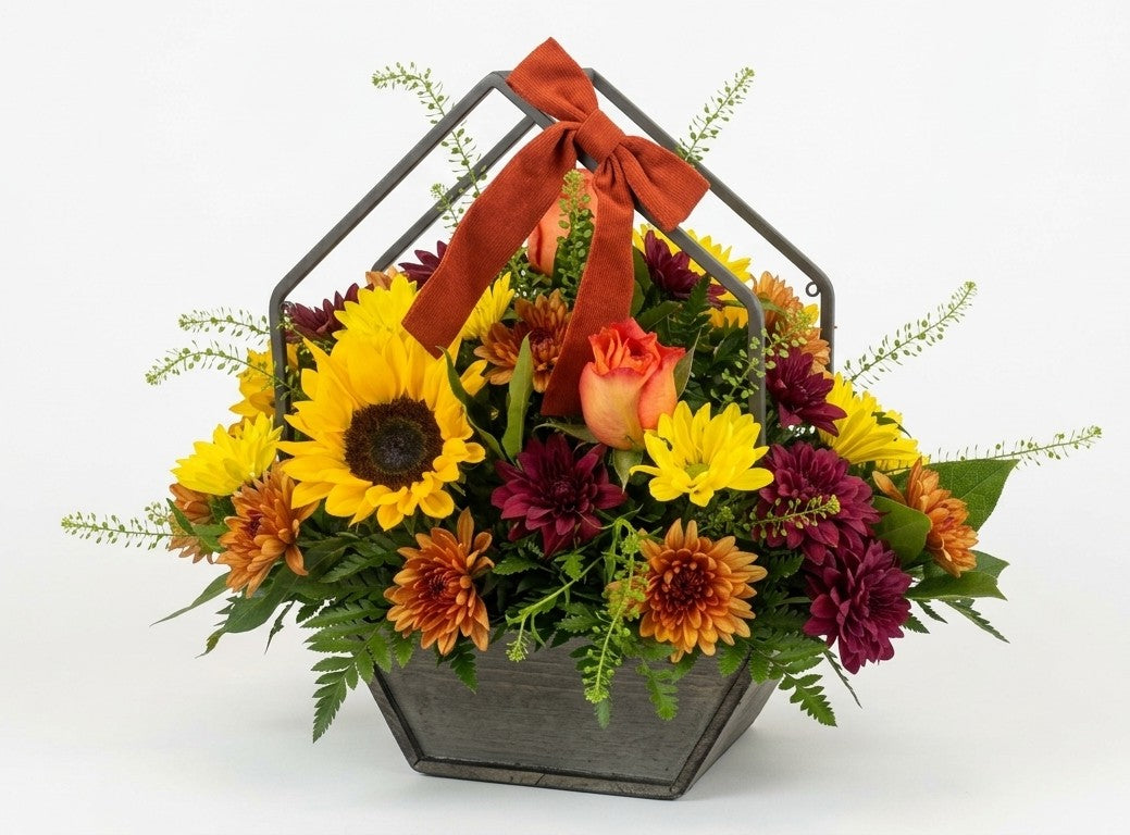 Fresh Fall Heptagon Arrangement –  Lakeside Florist, Battle Creek MI