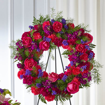 Calming Colors Wreath –  Lakeside Florist, Battle Creek MI