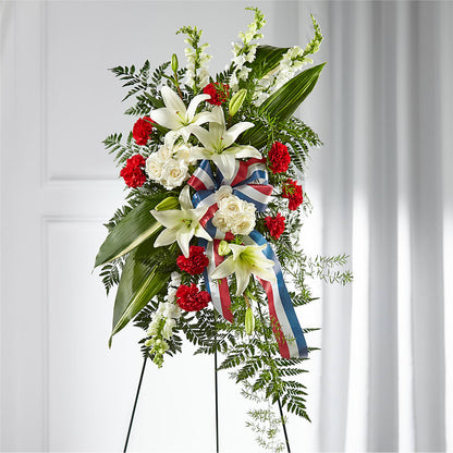 Stars of Life Standing Spray –  Lakeside Florist, Battle Creek MI