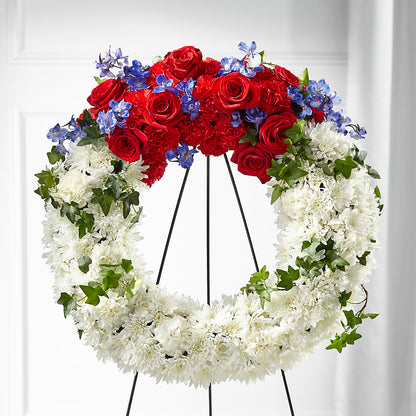 Patriotic Passion Wreath –  Lakeside Florist, Battle Creek MI