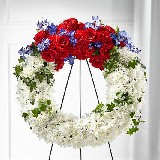 Patriotic Passion Wreath –  Lakeside Florist, Battle Creek MI