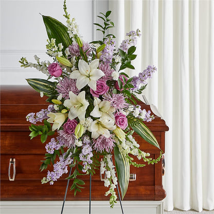 Grateful Hearts Standing Spray –  Lakeside Florist, Battle Creek MI
