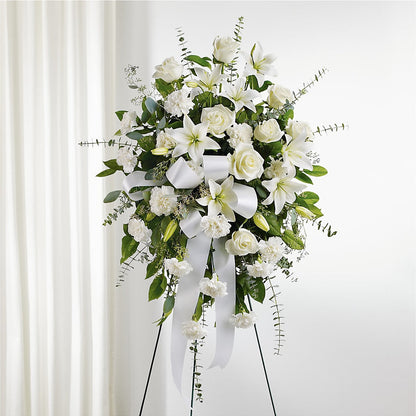 With Care Standing Spray –  Lakeside Florist, Battle Creek MI