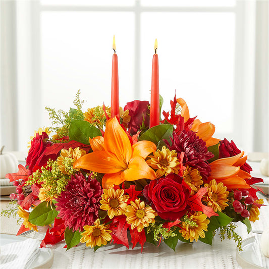 Autumn's Embrace Centerpiece –  Lakeside Florist, Battle Creek MI